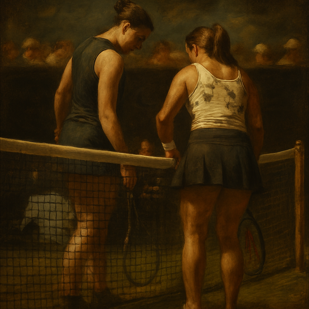Champion clashes with umpire over net issue