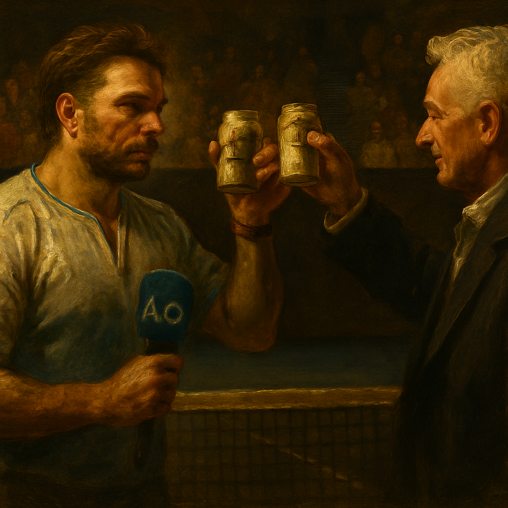 Wawrinka Shares Beer After Final Melbourne Loss