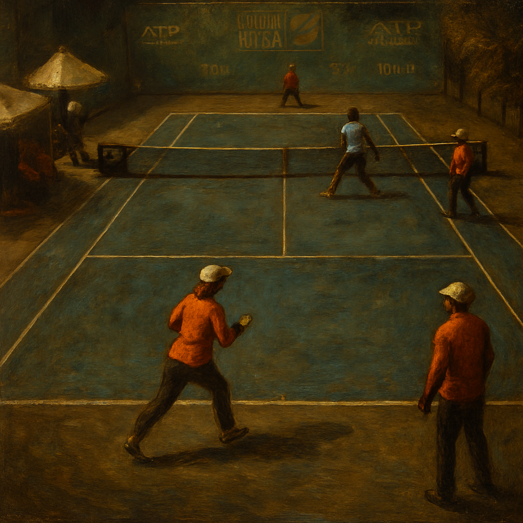 Fire erupts after drone hits tennis court