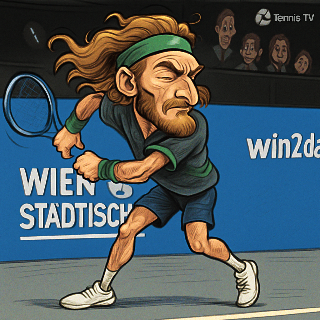 Rublev smashes racket in fury