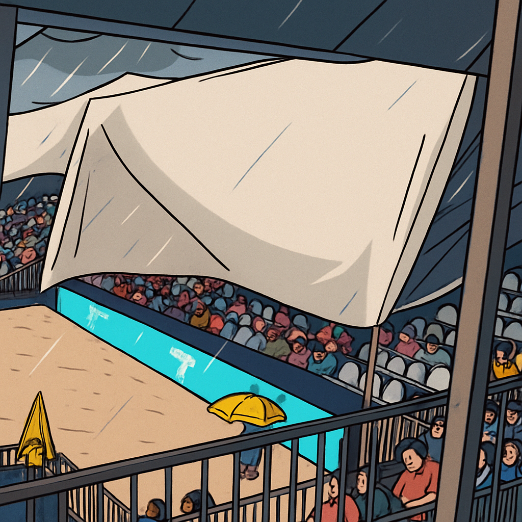 Tennis Crowd Flees Collapsing Stadium Roof