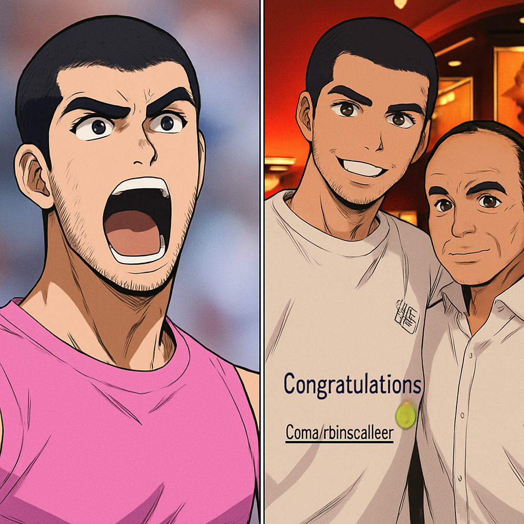 Alcaraz Celebrates with Models Post-US Open