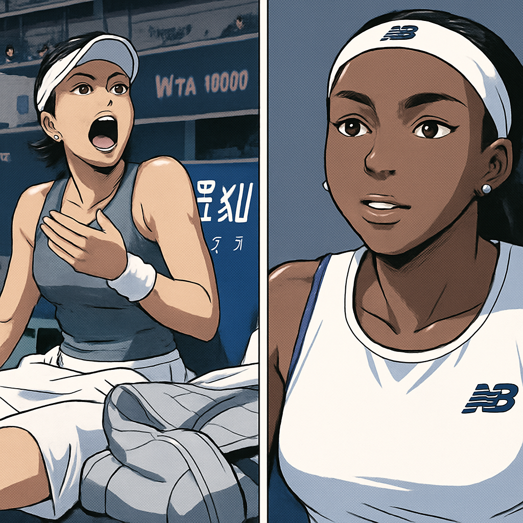 Gauff match halted after heated net confrontation
