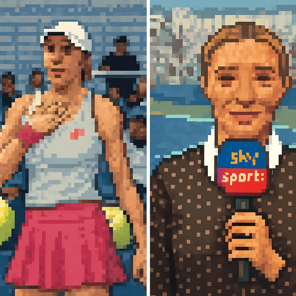 US Open star's mid-match pundit chat