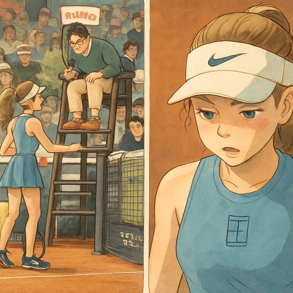 Tennis star weeps in umpire dispute
