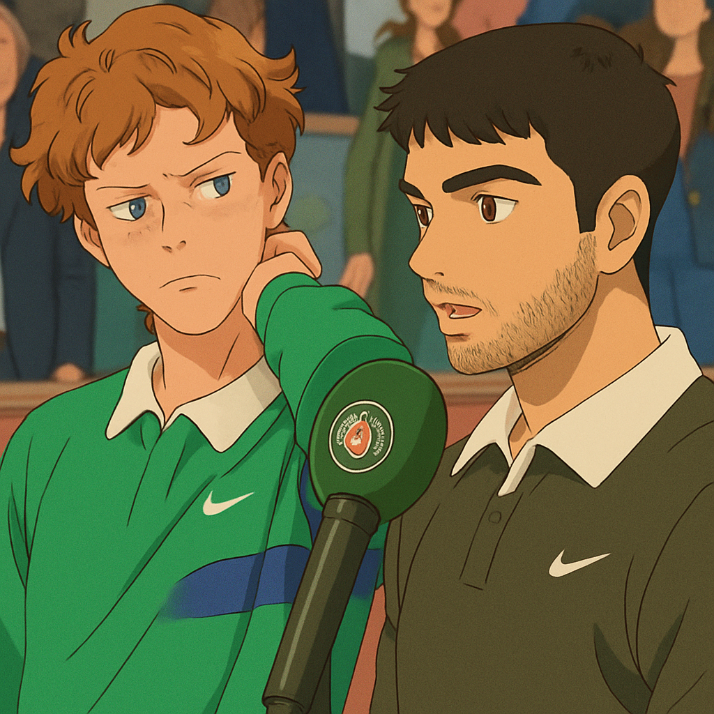 Alcaraz comforts a heartbroken Sinner